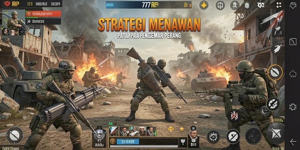 Tangkapan layar gameplay 77RP menunjukkan pertempuran strategi yang menegangkan.