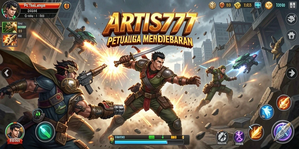 Screenshot gameplay menampilkan aksi mendebarkan dalam ARTIS777.