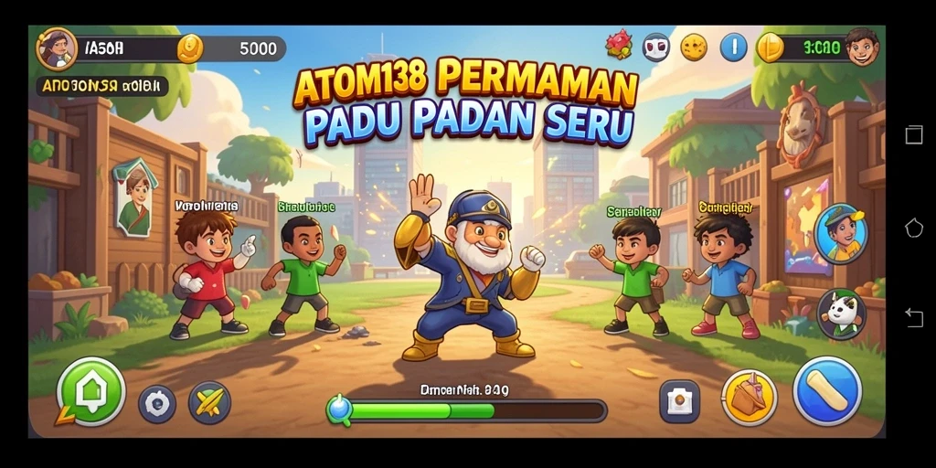 Tangkapan layar gameplay ATOM138 yang penuh warna dan menantang.
