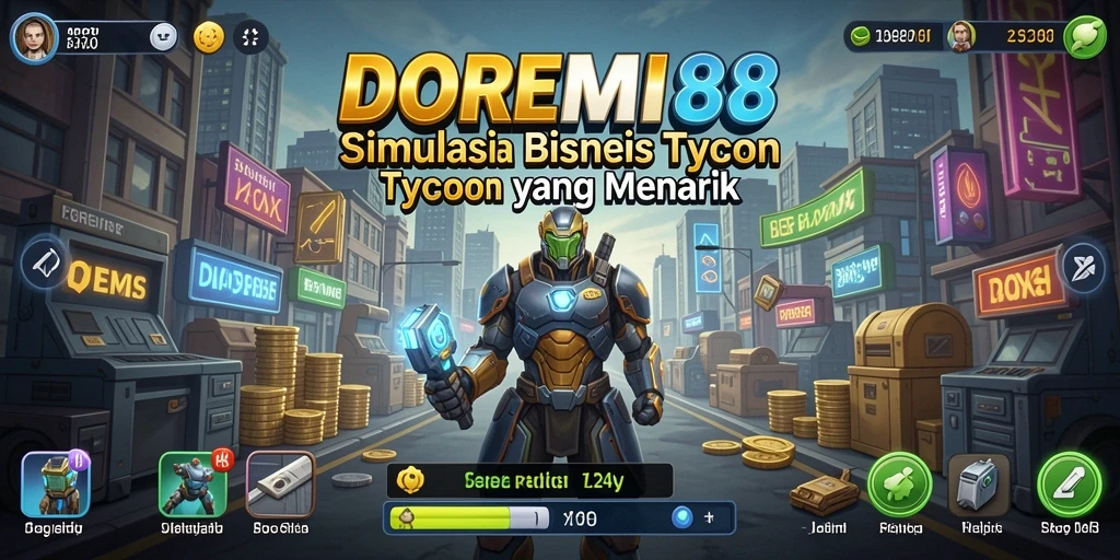 Screenshot DOREMI88 menampilkan pemain yang mengelola bisnis dengan sukses.