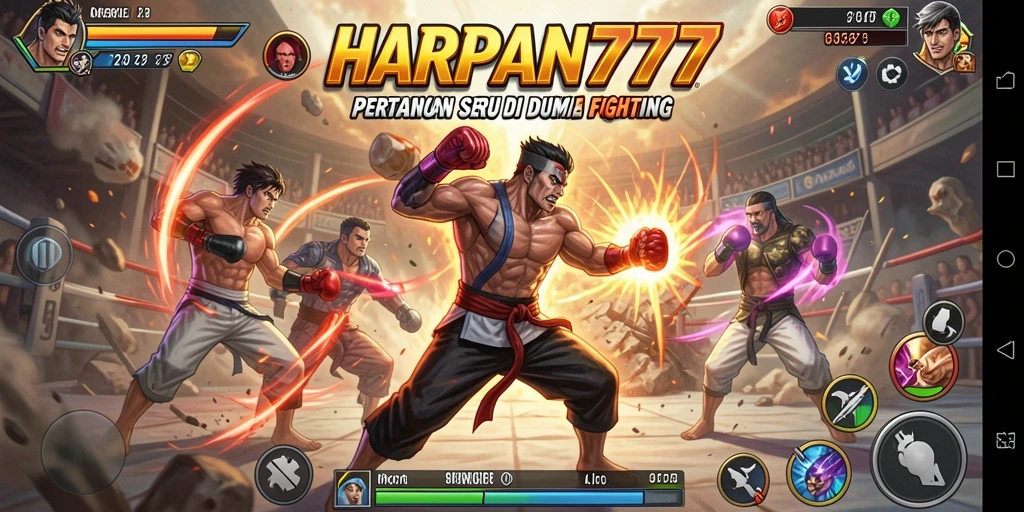 Tampilan pertarungan memukau dalam HARAPAN777 dengan karakter yang beragam.