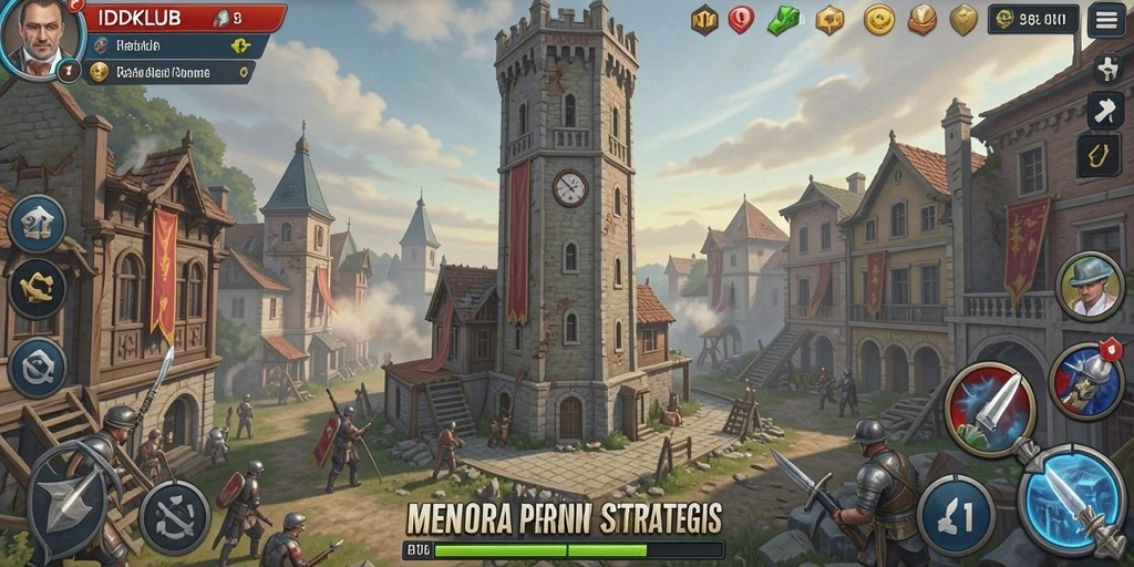 Tampilan gameplay seru di game Tower Defense IDKLUB.