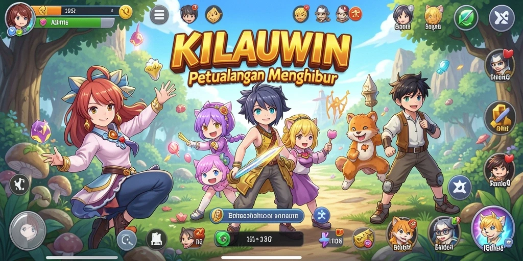 Screenshot gameplay KILAUWIN yang menampilkan karakter anime dan petualangan seru.