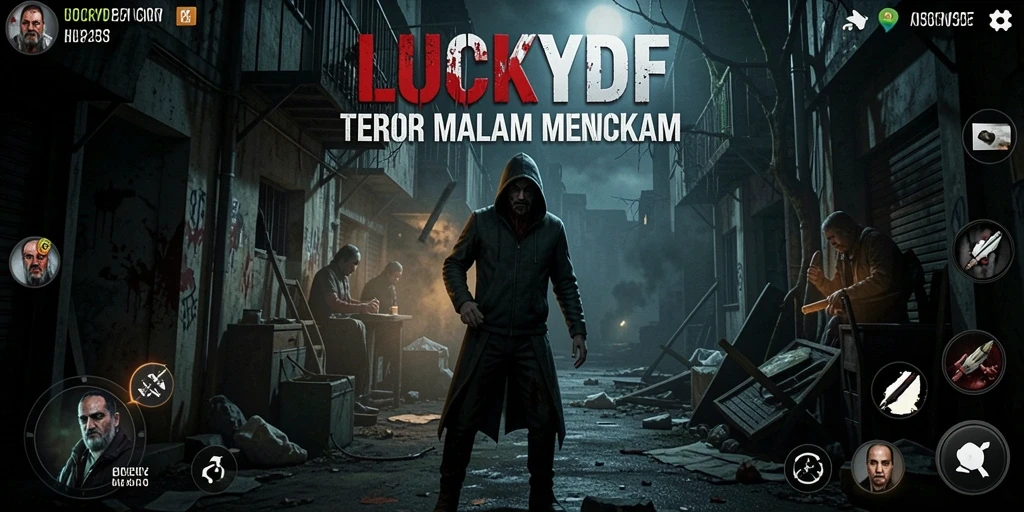 Gameplay mencekam dan penuh ketegangan dalam LUCKYDF.