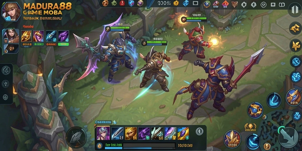 Screenshot gameplay MADURA88 yang menampilkan pertempuran seru.
