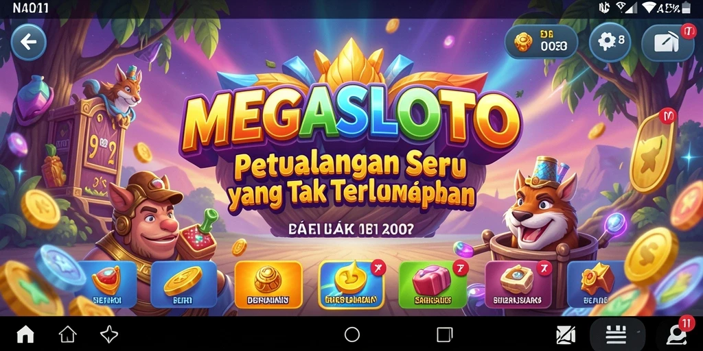 Tampilan gameplay MEGASLOTO yang menarik dan penuh aksi.