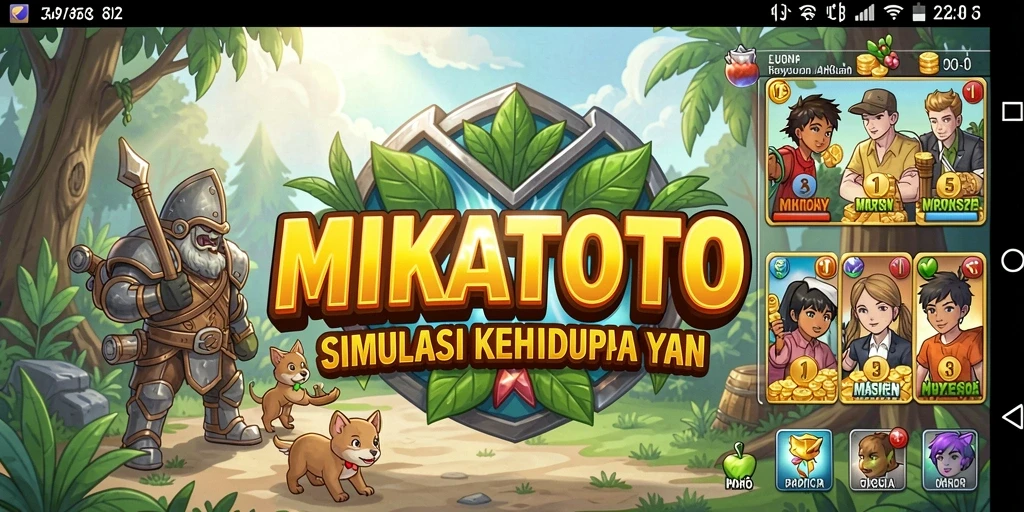 Tangkapan layar gameplay MIKATOTO yang menunjukkan interaksi karakter.