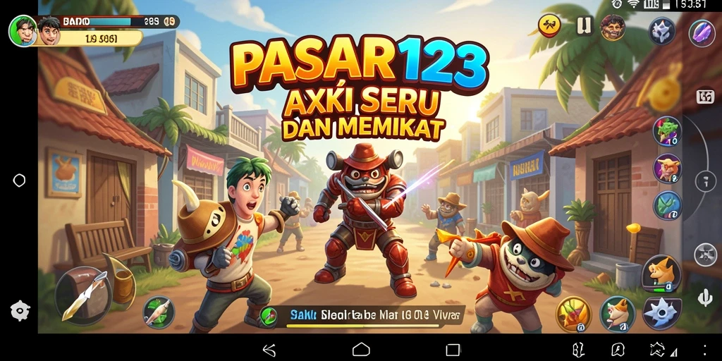 Screenshot utama PASAR123 menunjukkan tindakan intens dalam gameplay yang menegangkan.