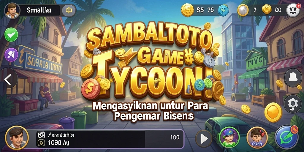 Tangkapan layar gameplay SAMBALTOTO dengan aksi pengelolaan bisnis.