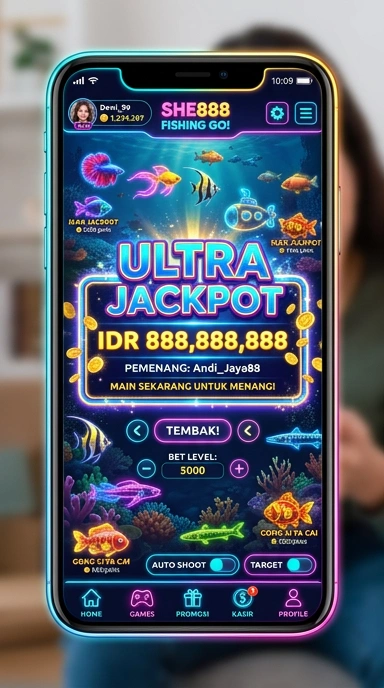 Screenshot aplikasi she888 yang menunjukkan fitur unggulannya.